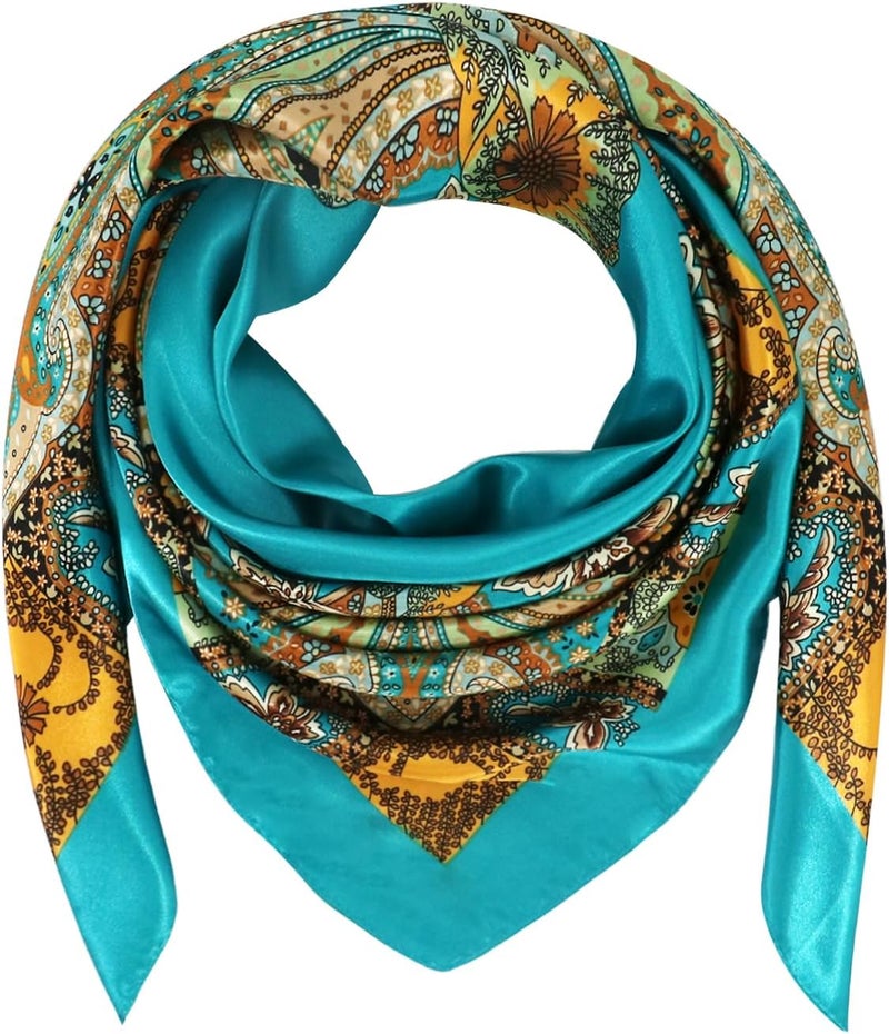 vimate 35" Square Silk Like Head Scarf - Women's Fashion Silk Feeling Scarf for Hair Wrapping and Sleeping at Night. - Image 3